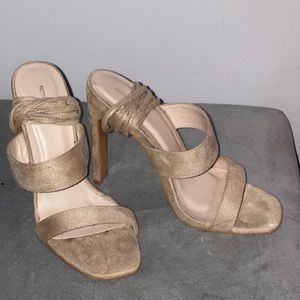 Suede lace up heels